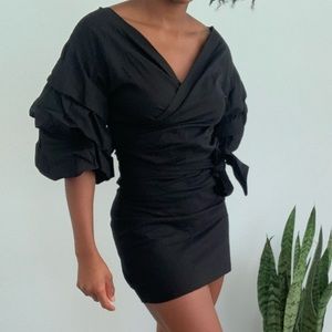 Princess Polly black mini wrap dress